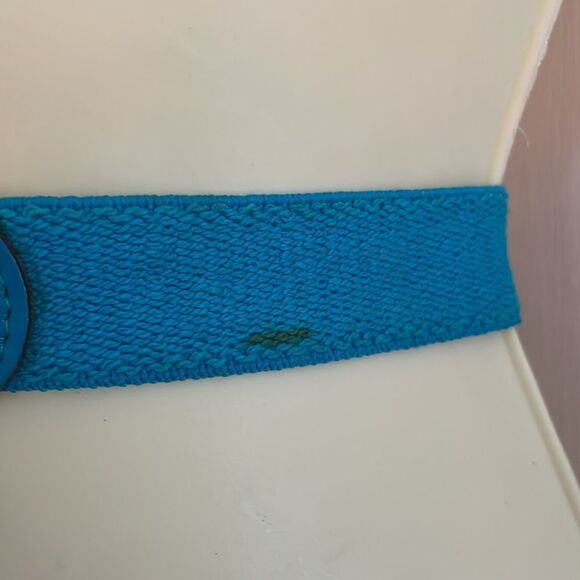 Vtg NWT Anne Klein for Calderon teal blue elastic belt - Picture 3 of 8